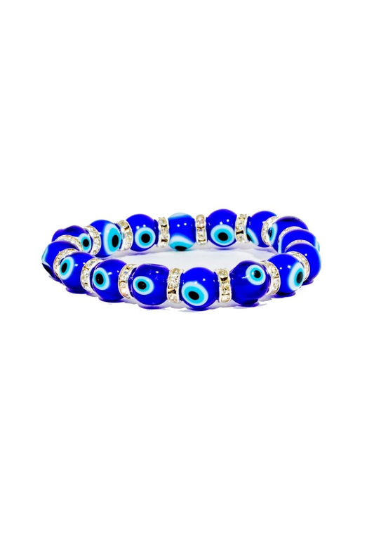 Ancient Energy Evil Eye Protection Bracelet featuring blue beads and traditional charm for warding off negative energy.
