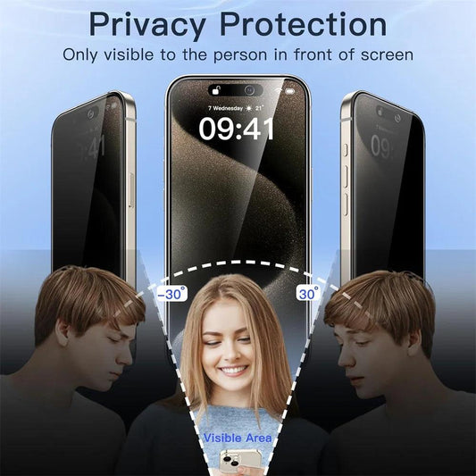 Anti-Spy Glass For iPhone 16 15 14 13 Pro Max Privacy Screen Protectors & Camera Protection Film For iPhone15 12 11 Pro mica - MANDOTOS