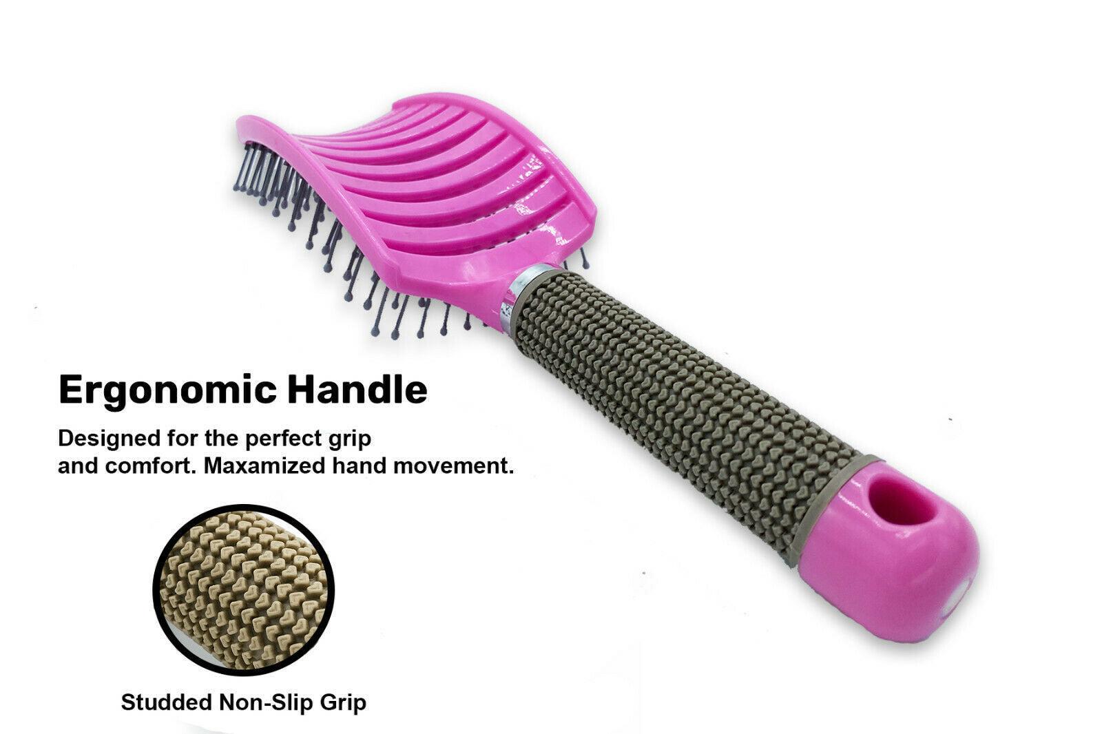 Anti Static Bending Nylon Women's Wet Curly Tangled Hair Brush Styling Tool - MANDOTOS