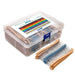 A set of 300/600 Aokin Mandotos 1% metal film resistors, 10 Ohm to 1M Ohm, with 30 different resistance values, quarter watt.