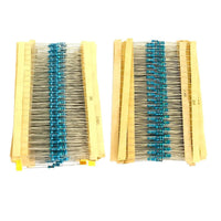 Aokin Mandotos resistor set with 300/600 high-precision metal film resistors in 10 ohm to 1 megaohm, 30 values for electronic projects.