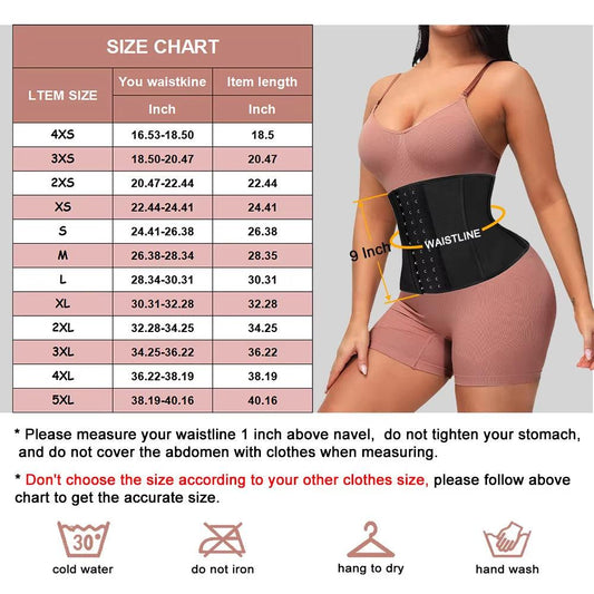 ATBUTY 9 Inches Short Torso Sport Girdle Underwear Women 9 Steel Bones Latex Waist Trainer Corset Private Label - MANDOTOS