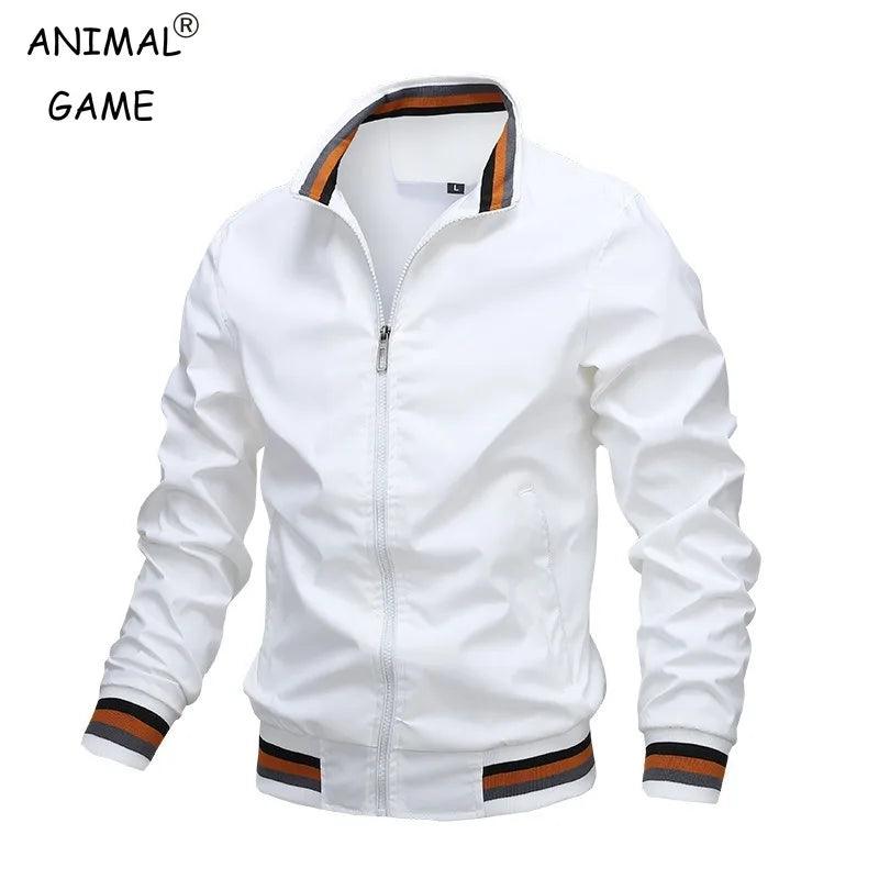 Autumn and Winter Men's Stand Collar Casual Zipper Jacket Outdoor Sports Coat Windbreaker Jacket for Men Waterproof Bomber - MANDOTOS
