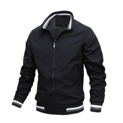 Autumn and Winter Men's Stand Collar Casual Zipper Jacket Outdoor Sports Coat Windbreaker Jacket for Men Waterproof Bomber - MANDOTOS