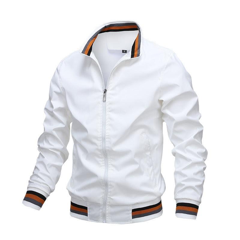 Autumn and Winter Men's Stand Collar Casual Zipper Jacket Outdoor Sports Coat Windbreaker Jacket for Men Waterproof Bomber - MANDOTOS
