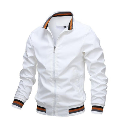 Autumn and Winter Men's Stand Collar Casual Zipper Jacket Outdoor Sports Coat Windbreaker Jacket for Men Waterproof Bomber - MANDOTOS