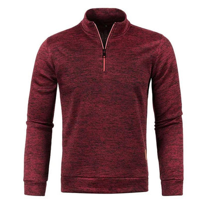 Autumn Men's Half Zipper Sweatshirts Long Sleeve Solid Color Pullover Turtleneck Streetwear Winter Warm Jacket Sport Coats - MANDOTOS