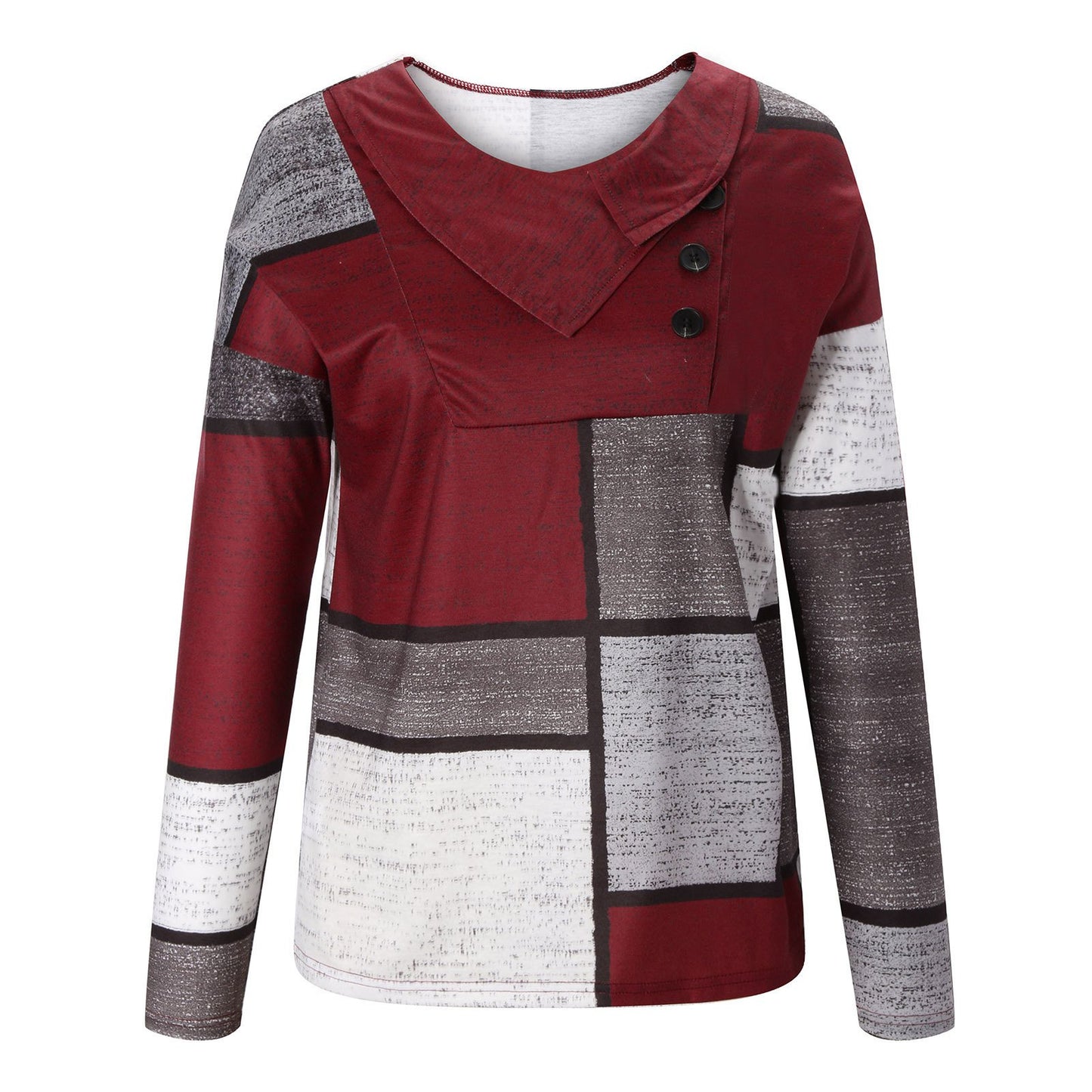Buttoned Crossover Print Tee