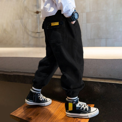 Ancient Energy boys' children's footwear overalls trousers, casual and durable for middle and older kids, shown in the image.