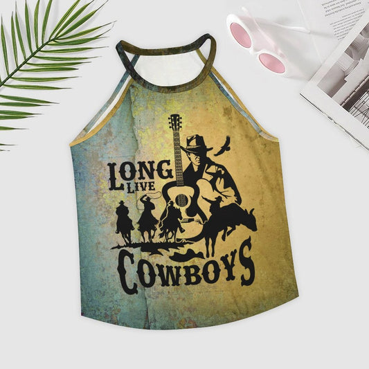 Cowboys Print Women's Western Tank Top