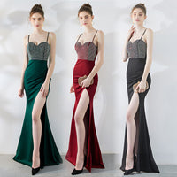 One-shoulder Banquet Temperament Mermaid Dress Suspenders