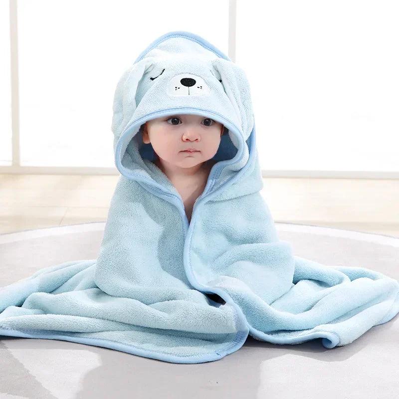 Baby Hooded Bath Towels Cartoon Animal Newborn Soft Towel Blanket Toddler Bathrobe Warm Sleeping Swaddle Wrap for Boys Girls - MANDOTOS