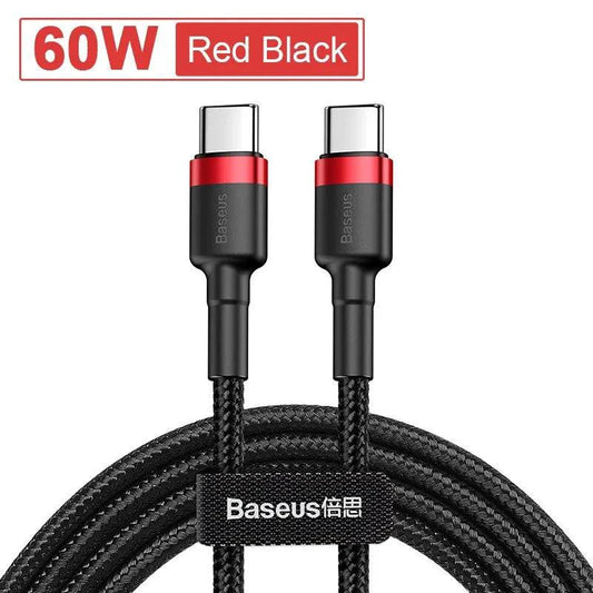 Baseus USB Type C to USB C cable for iPhone 15, MacBook, Xiaomi, Samsung, fast charging 100W/5A PD, durable charging cord