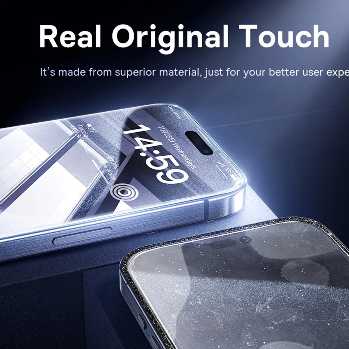 Baseus Tempered Glass for iPhone 16 Pro Max Plus Screen Protector for iPhone 15 14 13 12 11 Pro Max Clear Edge Anti-Peeping Film - MANDOTOS