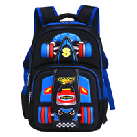 Ancient Energy three-dimensional car boys' primary school trolley bag with colorful car design and adjustable straps.