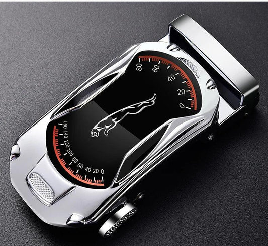 Belts for 3.5cm Width Sports Car Brand Fashion Automatic Buckle Black Genuine Leather Men's Jeans High Quality Waist Male Strap - MANDOTOS