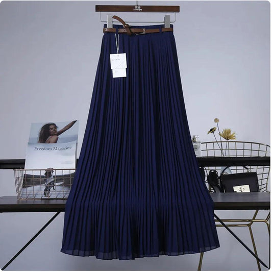 Elegant Pleated Chiffon Skirt - MANDOTOS