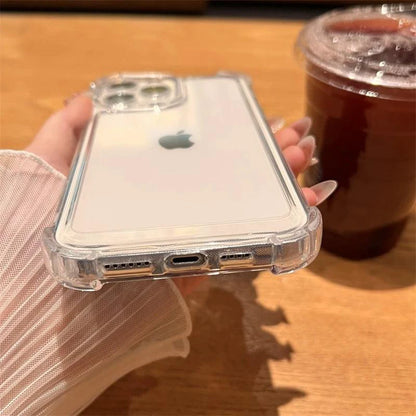 Luxury shockproof transparent iPhone case by BIBIBALL showing clear bumper design for iPhone 11 to 15 models with protective edges