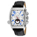 Christian Van Sant Men's Grandeur watch with black leather strap and silver dial, featuring elegant design and classic style.