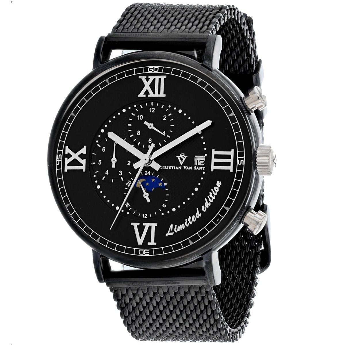 Christian Van Sant men's Somptueuse LTD wristwatch with a sleek design and metallic strap, showcasing elegant craftsmanship.
