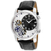 Men's Sprocket Auto-Quartz Watch by Christian Van Sant with stainless steel band and black dial, displayed on a white background.