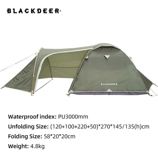 Blackdeer Archeos 2-3 People Backpacking Tent Outdoor Camping 4 Season Winter Skirt Tent Double Layer Waterproof Hiking Survival - MANDOTOS
