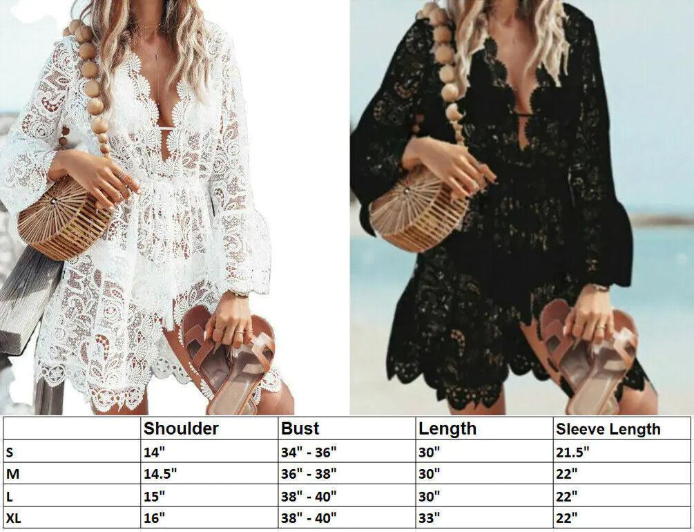 Boho Lace Maxi Beach Cover-Up Dress - MANDOTOS