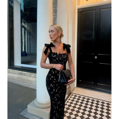 Bow Tie Vacation Dress With Lining Included - MANDOTOS