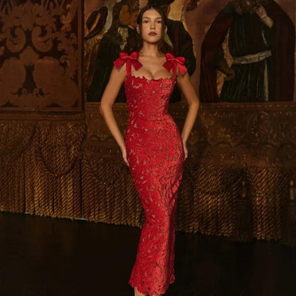 Bow Tie Vacation Dress With Lining Included - MANDOTOS