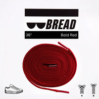 Bold red elastic shoelace by Bread, flexible and durable laces designed for easy slip-on and secure fit.
