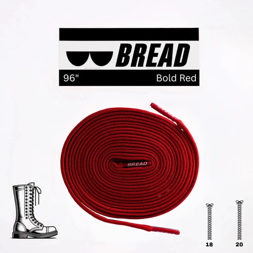 Bread Bold Red elastic shoelace with vibrant red color and flexible design, perfect for easy, secure footwear fitting.