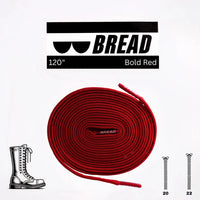 Bold red elastic shoelace from Bread with stretchy, durable design for easy wearing and secure fit.