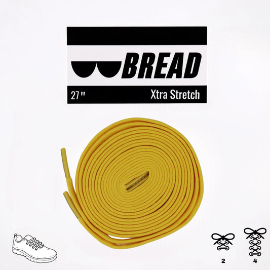 Bread Elastic Shoelace in Corona Yellow, stretchy and durable for comfortable, secure footwear.
