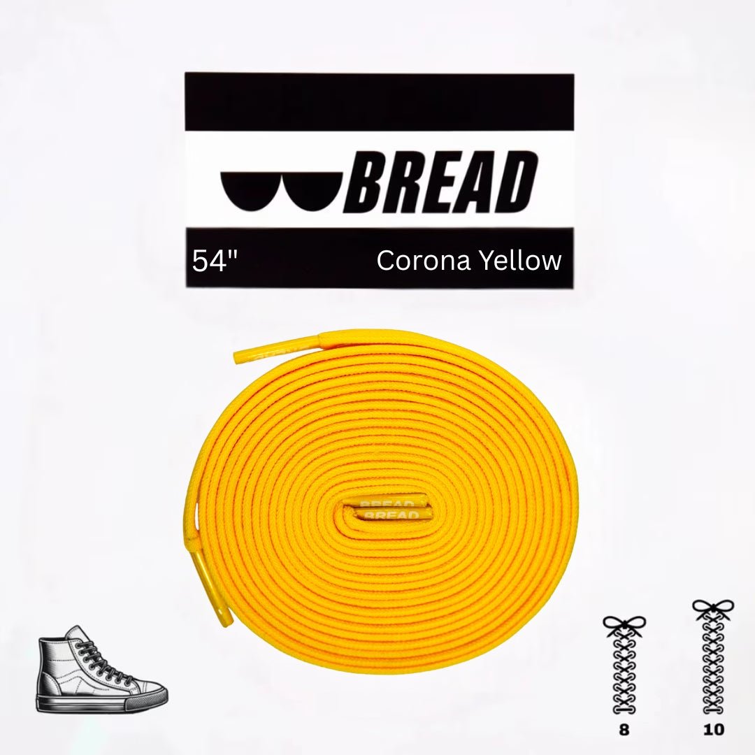 Bread Corona Yellow elastic shoelace featuring bright yellow, flexible design for easy wear and secure fit.