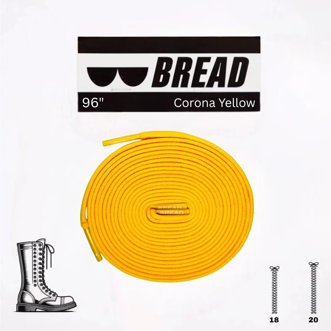 Bread Corona Yellow elastic shoelace featuring bright yellow color and flexible design for comfortable, secure fit.