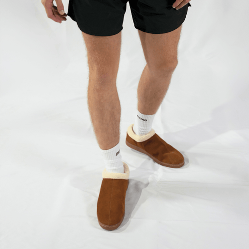 Men's Bread Ashton suede slippers with soft lining and slip-on design, featuring a cozy, casual style for comfortable indoor wear.