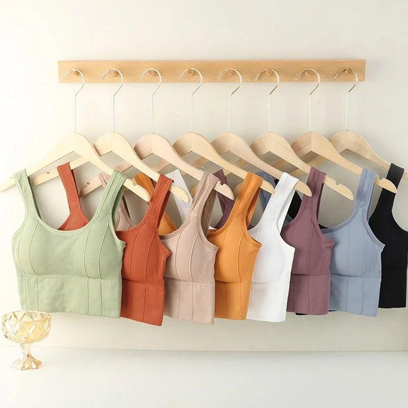 Breathable Sports Bra Anti-Sweat Fitness Top Women Seamless Yoga Bra Shockproof Crop Top Push Up Sport Bra Gym Workout Top - MANDOTOS