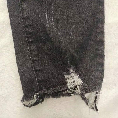 Brushed Stretch Denim Cargo Pants Pencil Pants Denim Women's Pencil Pants - MANDOTOS