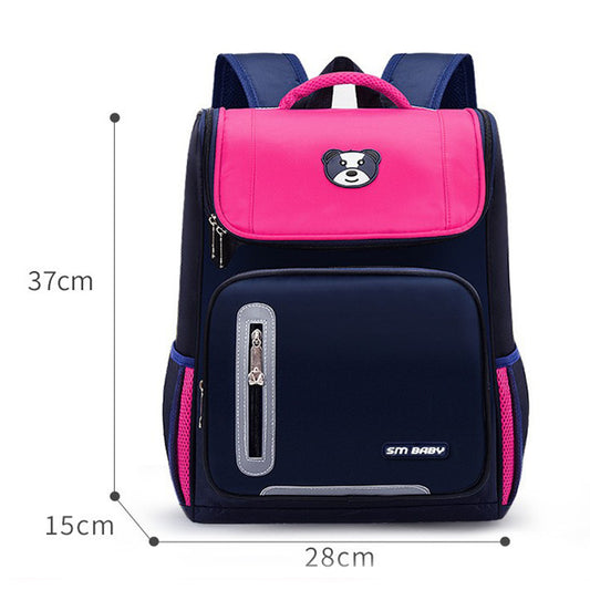 Ancient Energy primary school students' backpack for kids aged 6-12, featuring colorful compartments and adjustable straps.