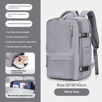 Ancient Energy large capacity travel backpack with multiple compartments, ideal for students and school use, in durable fabric.