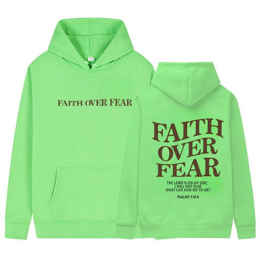 Faith Over Fear Christian Hoodie Christian Sweatshirt Jesus Hoodie Trendy Hoodie Bible Verse Shirt Unisex Aesthetic Clothes - MANDOTOS