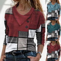 Buttoned Crossover Print Tee