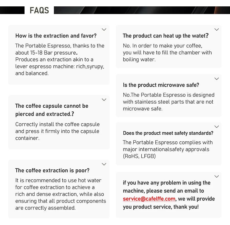 Cafelffe 3 In1 Portable Coffee Machine Hot/Cold Water Manual Espresso Maker For Capsule & Ground Hand Press Brewer hiking Travel - MANDOTOS