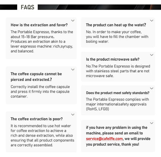 Cafelffe 3 In1 Portable Coffee Machine Hot/Cold Water Manual Espresso Maker For Capsule & Ground Hand Press Brewer hiking Travel - MANDOTOS