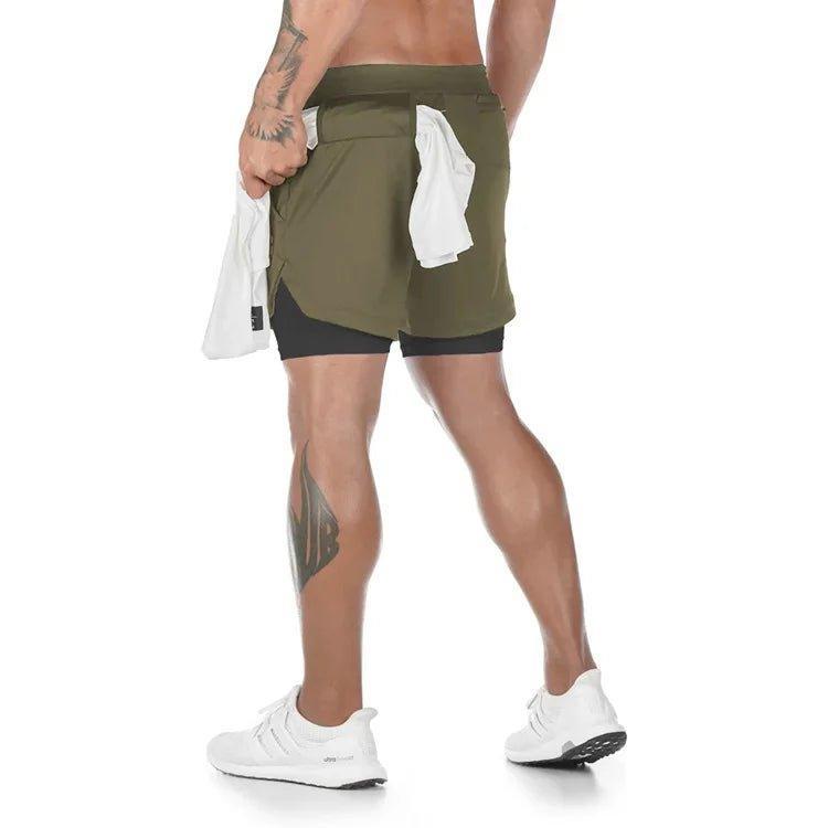 Camo Running Shorts Men Gym Sports Shorts 2 In 1 Quick Dry Workout Training Gym Fitness Jogging Short Pants Summer Men Shorts - MANDOTOS