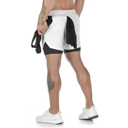 Camo Running Shorts Men Gym Sports Shorts 2 In 1 Quick Dry Workout Training Gym Fitness Jogging Short Pants Summer Men Shorts - MANDOTOS