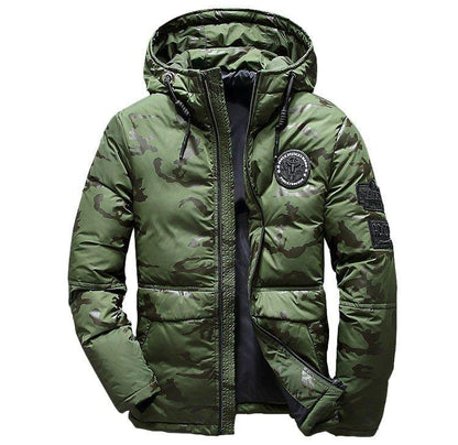 Camouflage Men's Winter Jacket Coat Hooded Casual Slim Down Parka Autumn Camo Windproof Warm Mens Overcoat - MANDOTOS