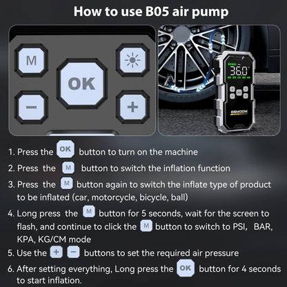 Car Jump Starter With Air Compressor LCD Screen 21800mAh Portable Booster Charger 6000A Powerful Car Battery Starting Devi - MANDOTOS