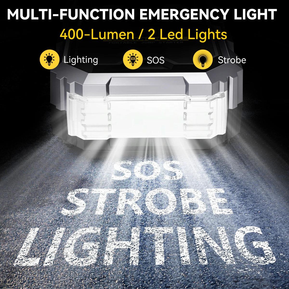 Car Jump Starter With Air Compressor LCD Screen 21800mAh Portable Booster Charger 6000A Powerful Car Battery Starting Devi - MANDOTOS