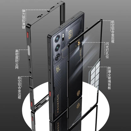 Case For Red Magic 9S Pro Case Transparent Phone Acrylic Back Cover For Nubia RedMagic 9S Pro Plus Aluminium Alloy Metal Frame - MANDOTOS